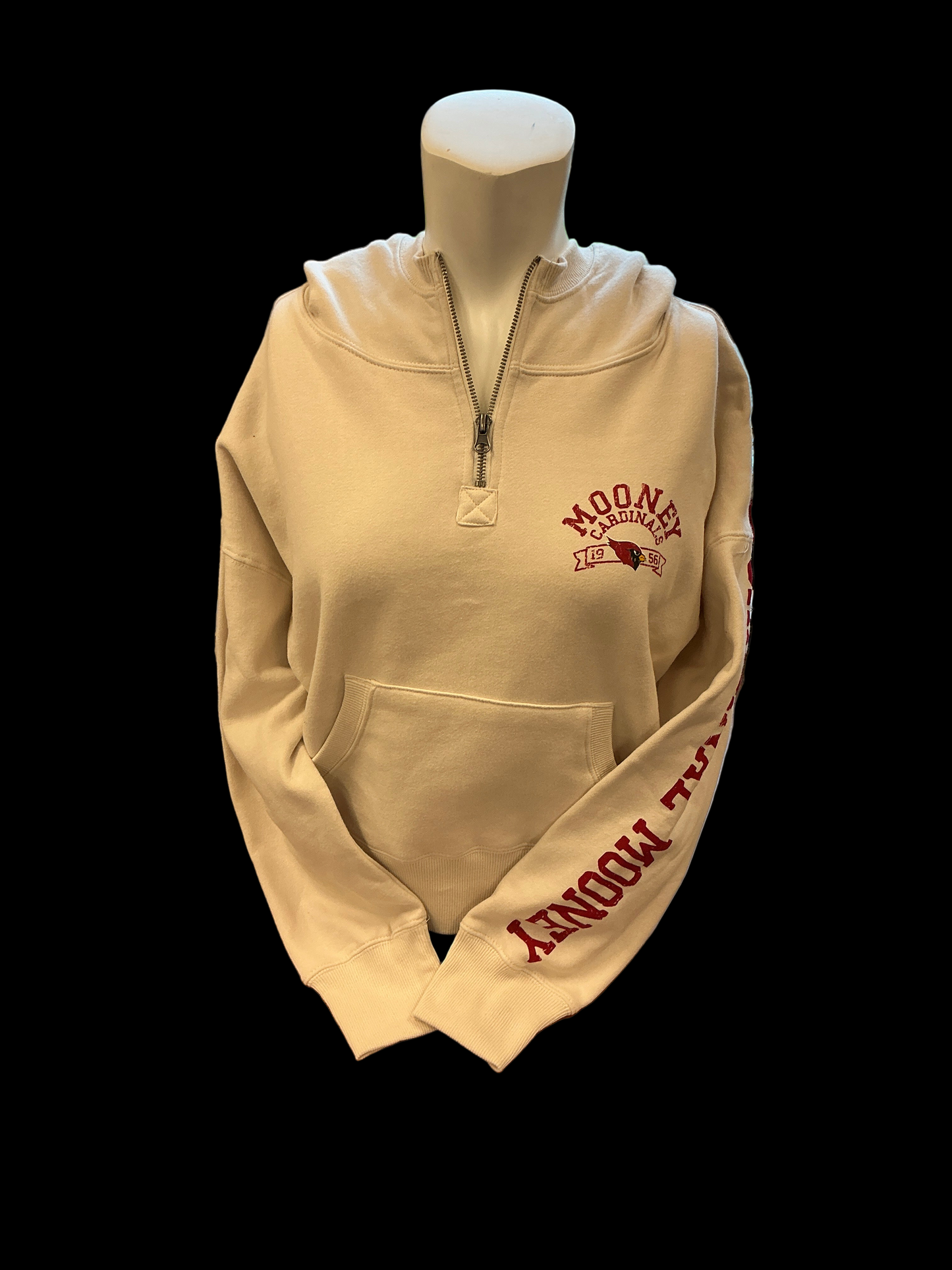 Ladies Blue 84 Sanded Fleece 1/4 Zip Cream Sweatshirt