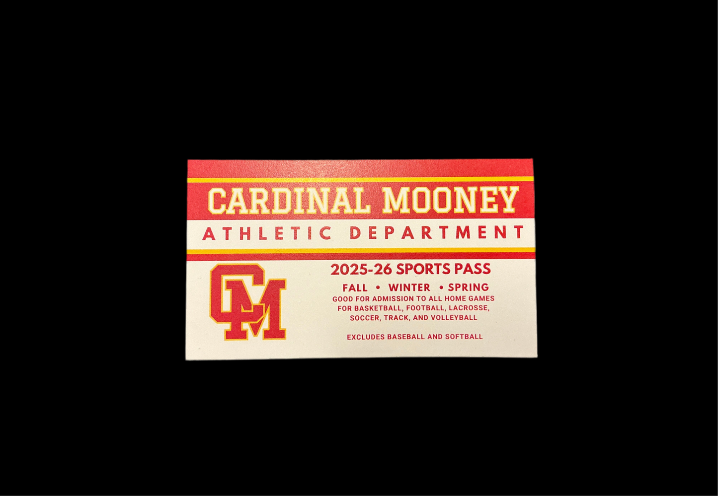 Cardinal Mooney Athletic Sports Pass 2025-2026