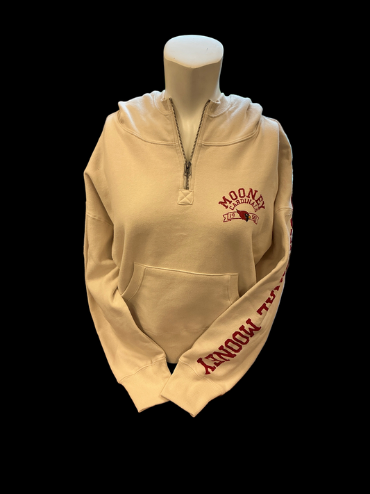 Ladies Blue 84 Sanded Fleece 1/4 Zip Cream Sweatshirt