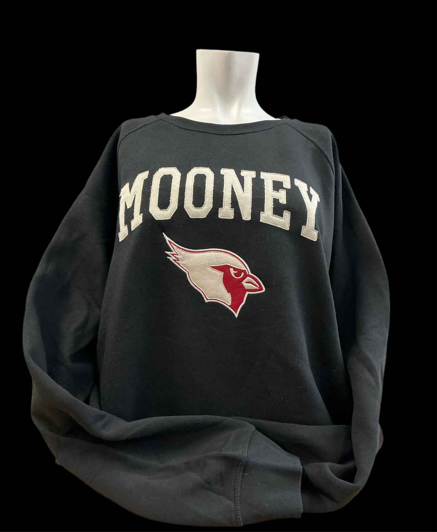 L2 Brands Black Essential Crewneck Sweatshirt With Cardinal Applique