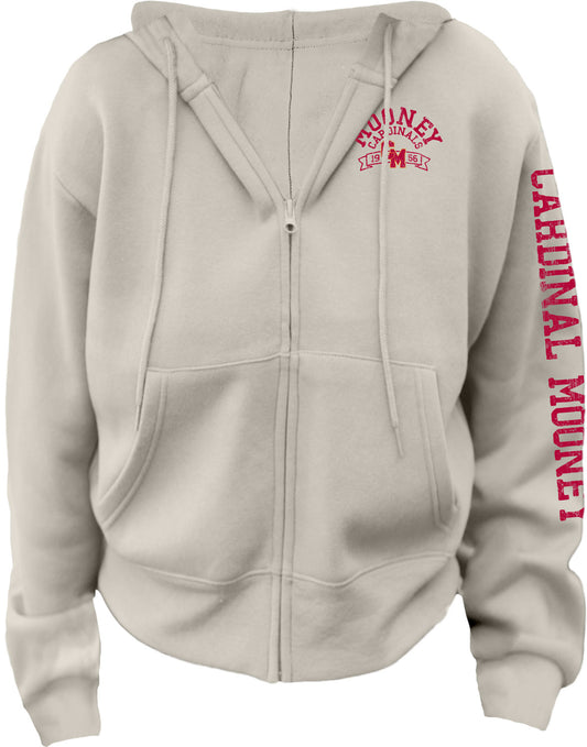 Ladies Blue 84 Cloud Fleece Midi Full Zip Hooded Sweatshirt