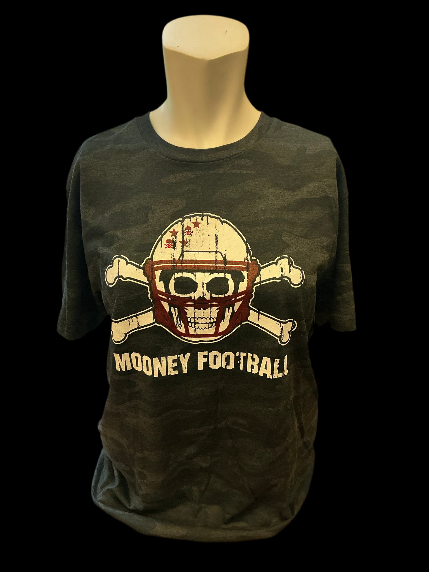 Youth Mooney Football T-Shirt Skull & Cross Bones