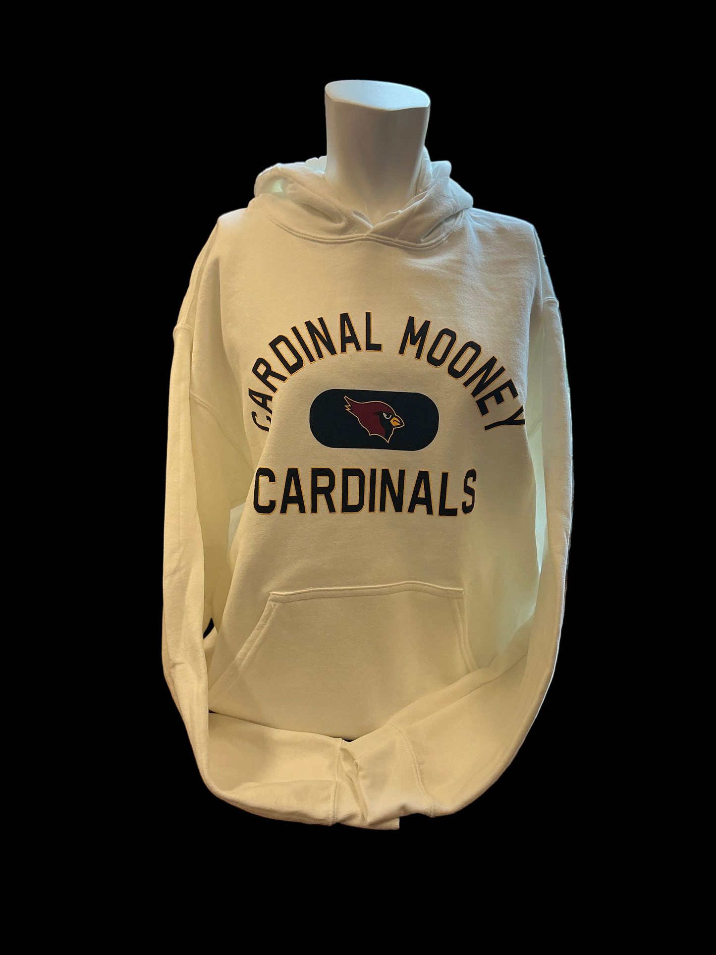 Gildan White Cardinal Mooney Hooded Sweatshirt