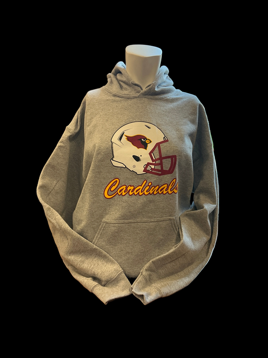 Gildan Grey Football Helmet Hooded Sweatshirt